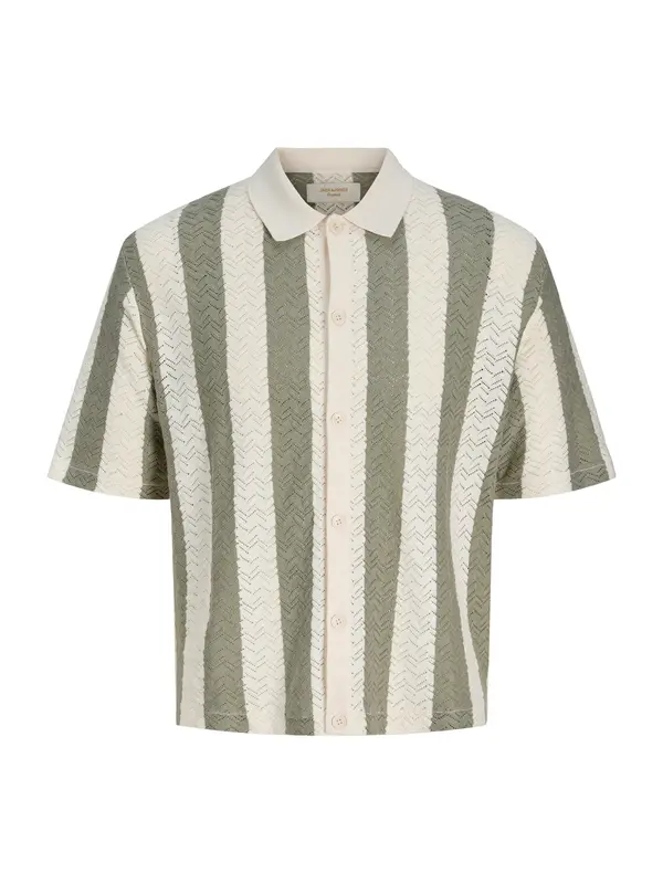 Jack & Jones Plus Jack & Jones Plus Pletena jopa 'JORTYLER'  ecru / oliva