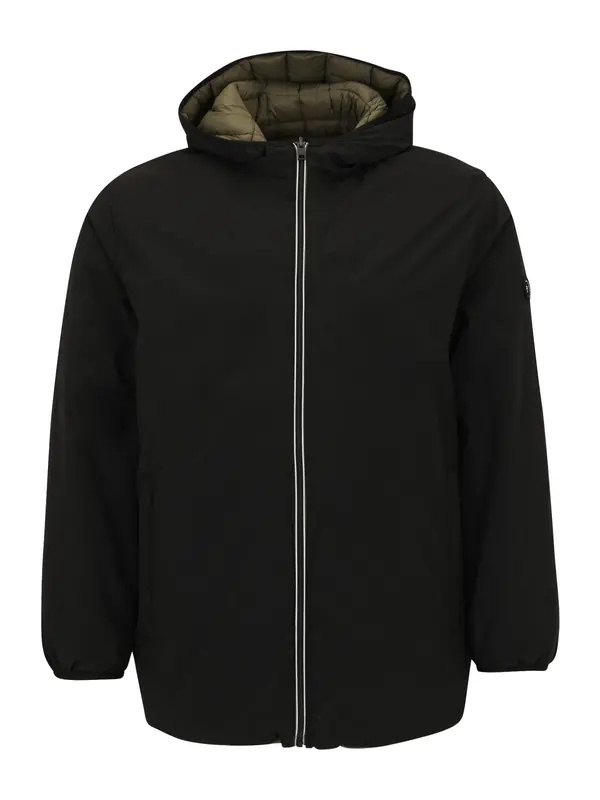 Jack & Jones Plus Jack & Jones Plus Prehodna jakna 'JJEBrook'  zelena / črna