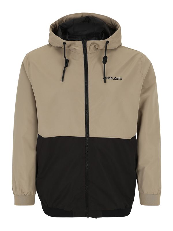 Jack & Jones Plus Jack & Jones Plus Prehodna jakna 'JJERUSH'  kaki / črna