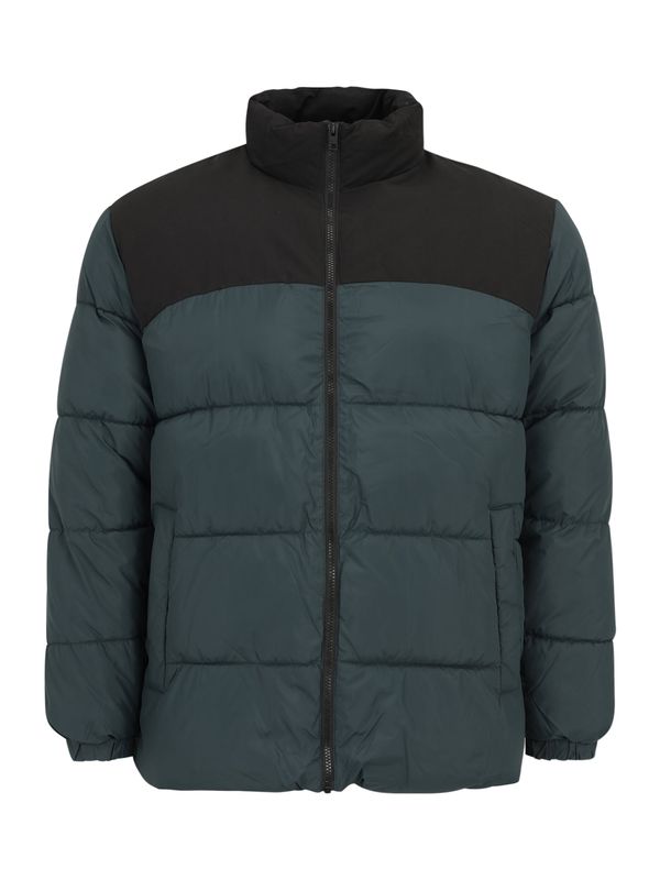 Jack & Jones Plus Jack & Jones Plus Prehodna jakna 'JJMOON'  temno zelena / črna