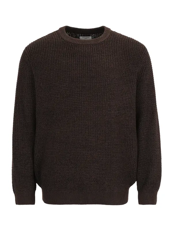 Jack & Jones Plus Jack & Jones Plus Pulover 'JJGLOBAL'  temno rjava