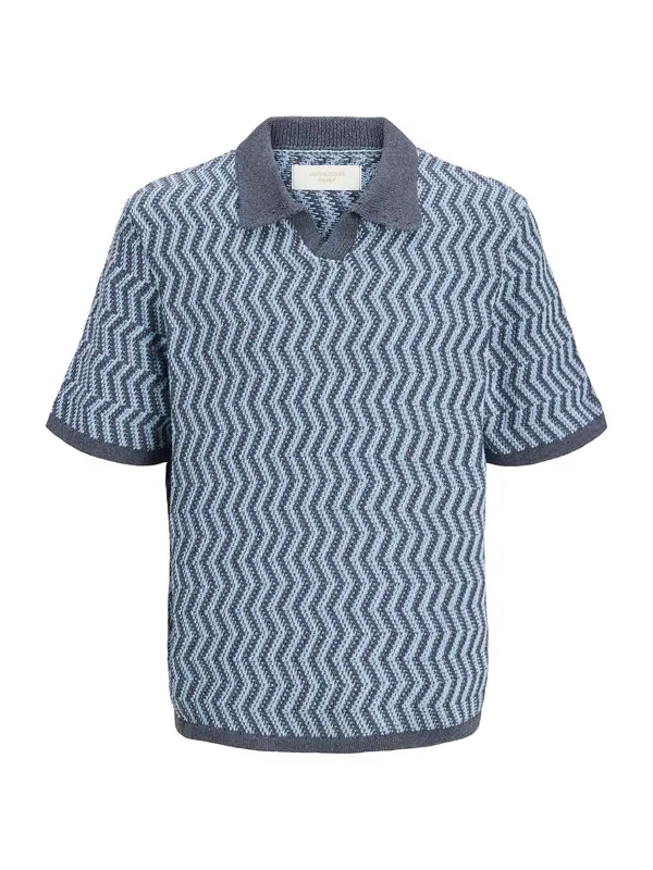Jack & Jones Plus Jack & Jones Plus Pulover 'JORAIDEN'  svetlo modra / temno siva