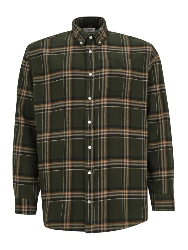 Jack & Jones Plus Jack & Jones Plus Srajca 'JJEClassic'  bež / marine / jelka / bela