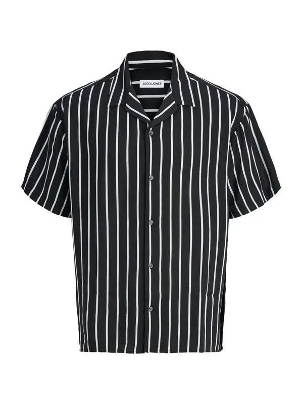 Jack & Jones Plus Jack & Jones Plus Srajca 'JJEJeff'  črna / bela