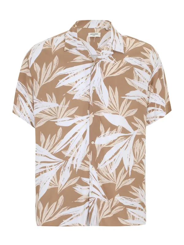 Jack & Jones Plus Jack & Jones Plus Srajca 'JJEJeff'  svetlo rjava / bela