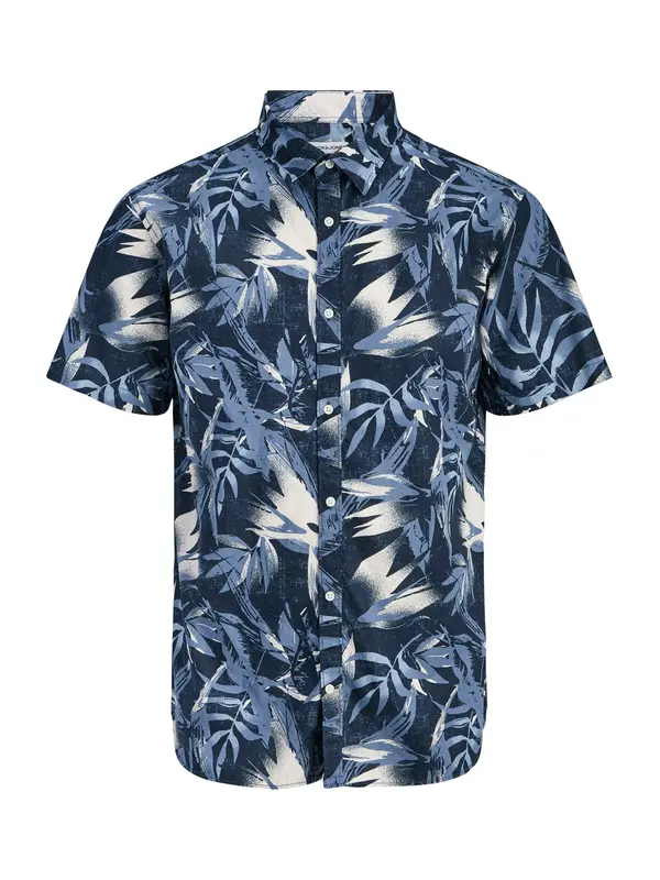 Jack & Jones Plus Jack & Jones Plus Srajca 'JJHonolulu'  mornarska / golobje modra / bela