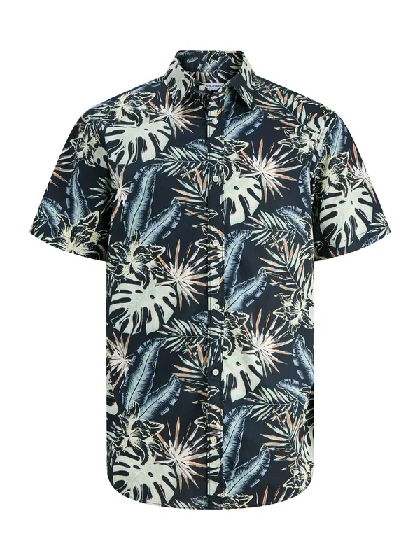 Jack & Jones Plus Jack & Jones Plus Srajca 'JJHonolulu'  mornarska / svetlo modra / svetlo zelena / bela