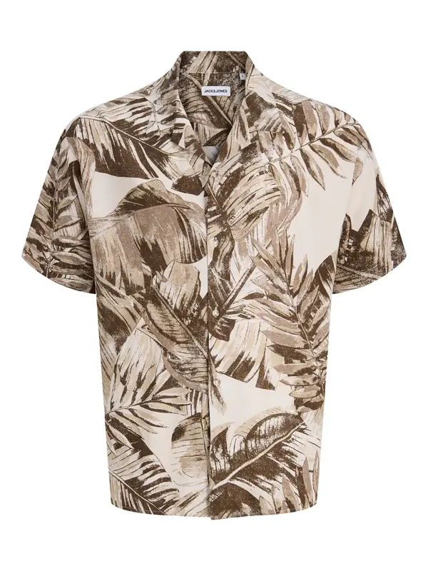 Jack & Jones Plus Jack & Jones Plus Srajca 'JJJEFF'  bež / rjava / kapučino