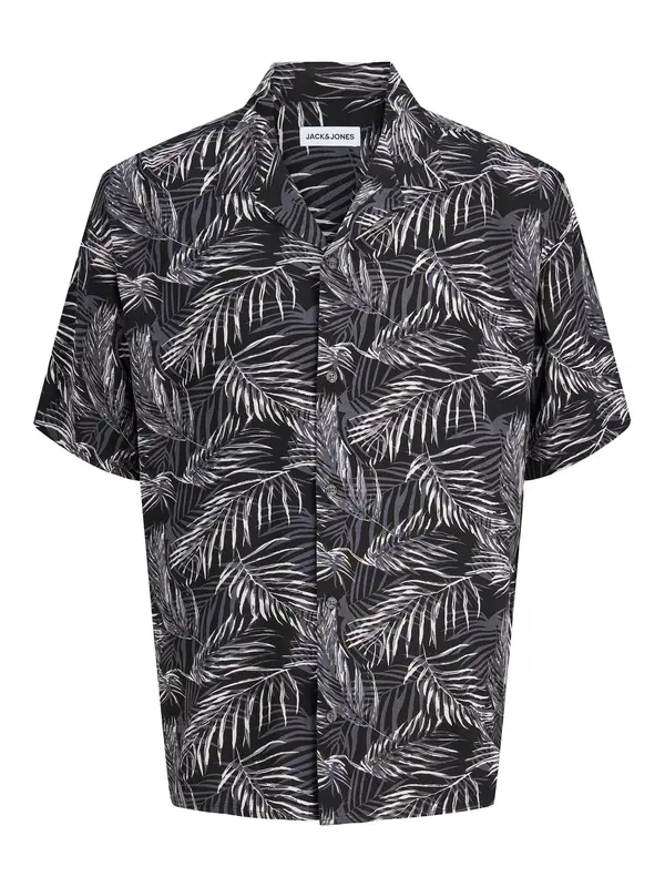 Jack & Jones Plus Jack & Jones Plus Srajca 'JJJEFF'  temno siva / črna / bela
