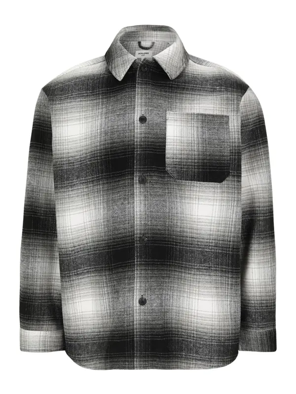 Jack & Jones Plus Jack & Jones Plus Srajca 'JJZAC'  siva / črna / bela