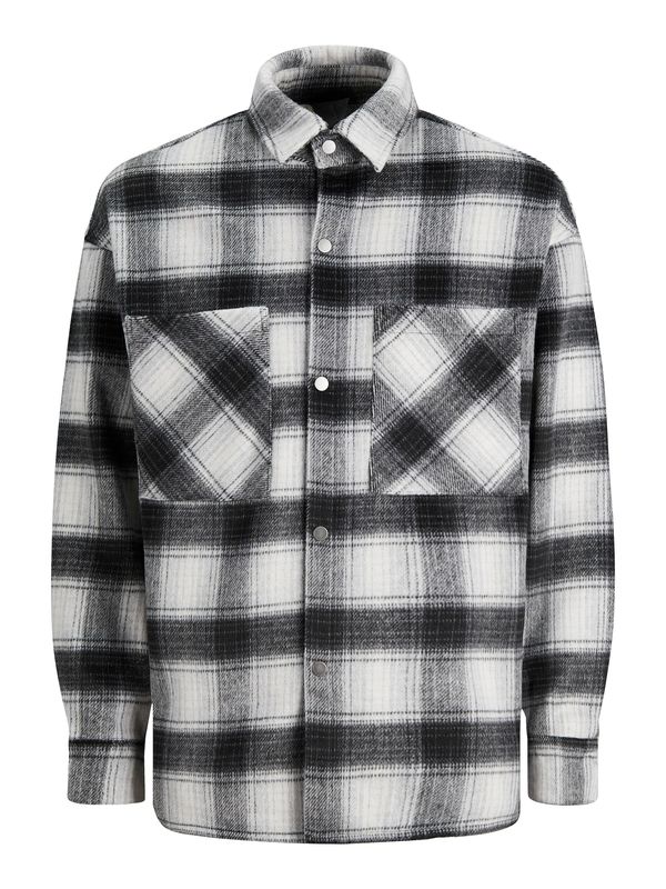 JACK & JONES JACK & JONES Prehodna jakna 'Cane'  antracit / pegasto siva / naravno bela