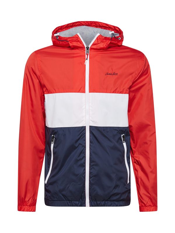 JACK & JONES JACK & JONES Prehodna jakna 'Hunter'  temno modra / rdeča / bela