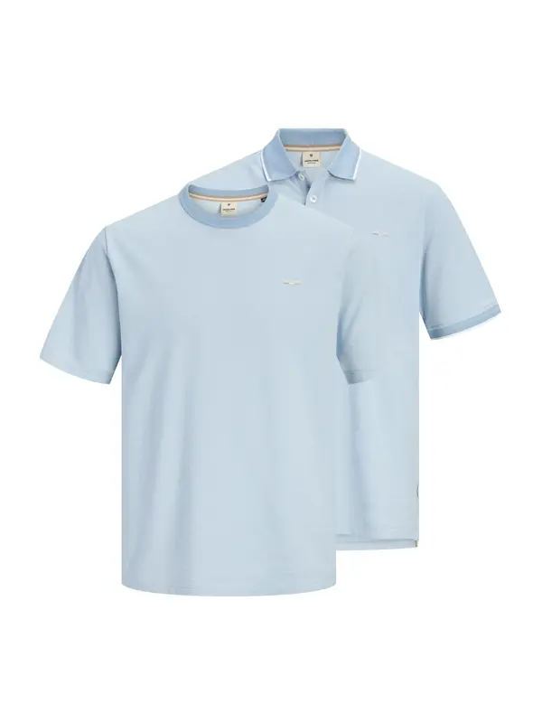 Jack & Jones Premium Jack & Jones Premium Majica 'JPRBLUALVES'  pastelno modra / bela