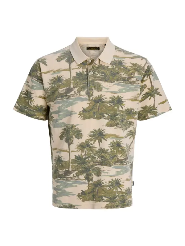 Jack & Jones Premium Jack & Jones Premium Majica 'JPRBLUHawaii'  pesek / oliva / pastelno zelena / temno zelena