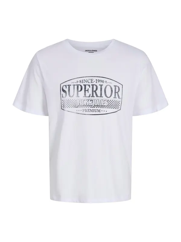 Jack & Jones Premium Jack & Jones Premium Majica 'JPRBlunoah'  črna / bela