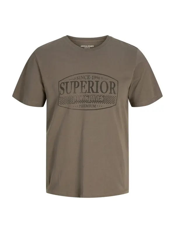 Jack & Jones Premium Jack & Jones Premium Majica 'JPRBLUNOAH'  siva / temno zelena