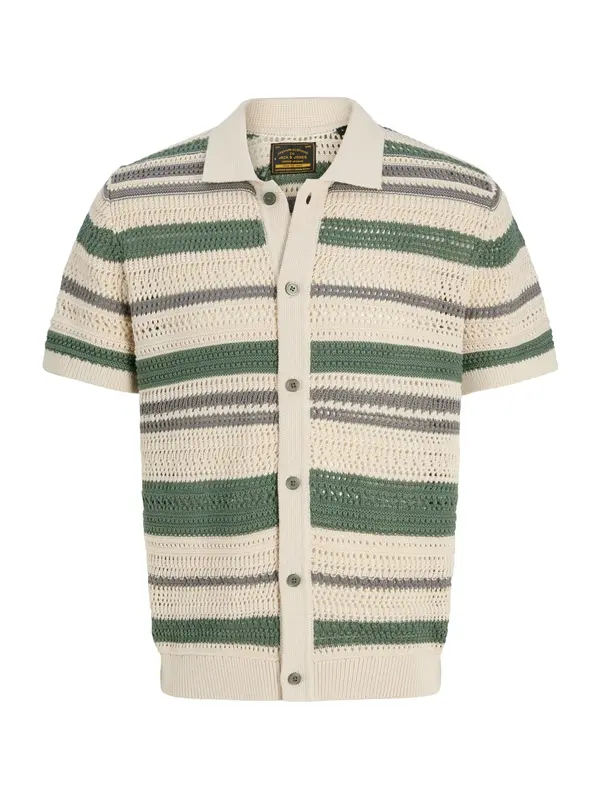 Jack & Jones Premium Jack & Jones Premium Pletena jopa 'JPRBluhamilton'  bež / siva / zelena