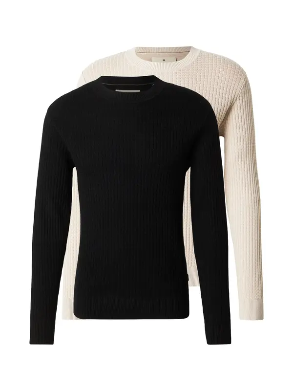 Jack & Jones Premium Jack & Jones Premium Pulover 'JPRBLUBARKLEY'  bež / črna