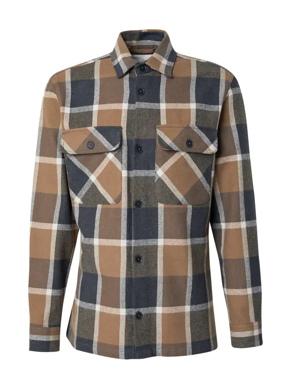 Jack & Jones Premium Jack & Jones Premium Srajca 'RAYLE'  rjava / temno siva / bela