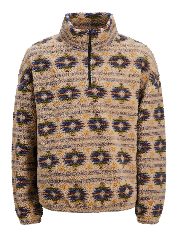 JACK & JONES JACK & JONES Pulover 'Diamond'  temno bež / temno modra / temno rumena / travnato zelena