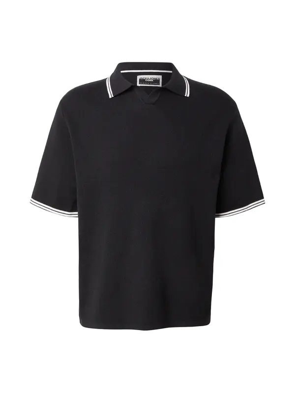JACK & JONES JACK & JONES Pulover 'JCOBREEZE'  črna / bela