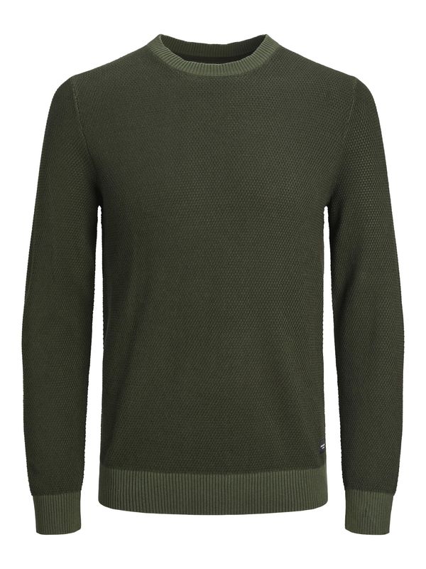 JACK & JONES JACK & JONES Pulover 'JJEGlobe'  oliva / temno zelena