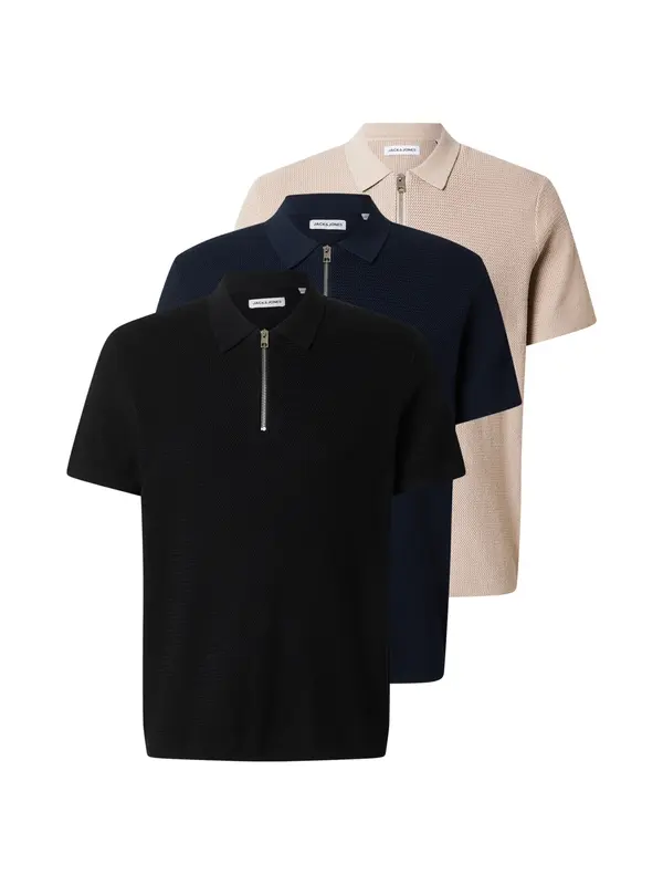 JACK & JONES JACK & JONES Pulover 'JJMAX'  bež / mornarska / črna