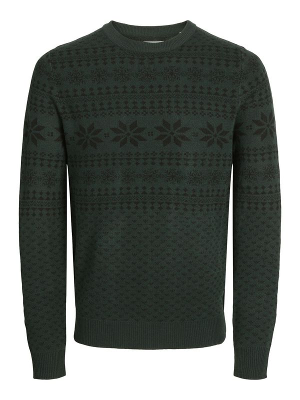 JACK & JONES JACK & JONES Pulover 'JJXmas Gabriel'  jelka / črna