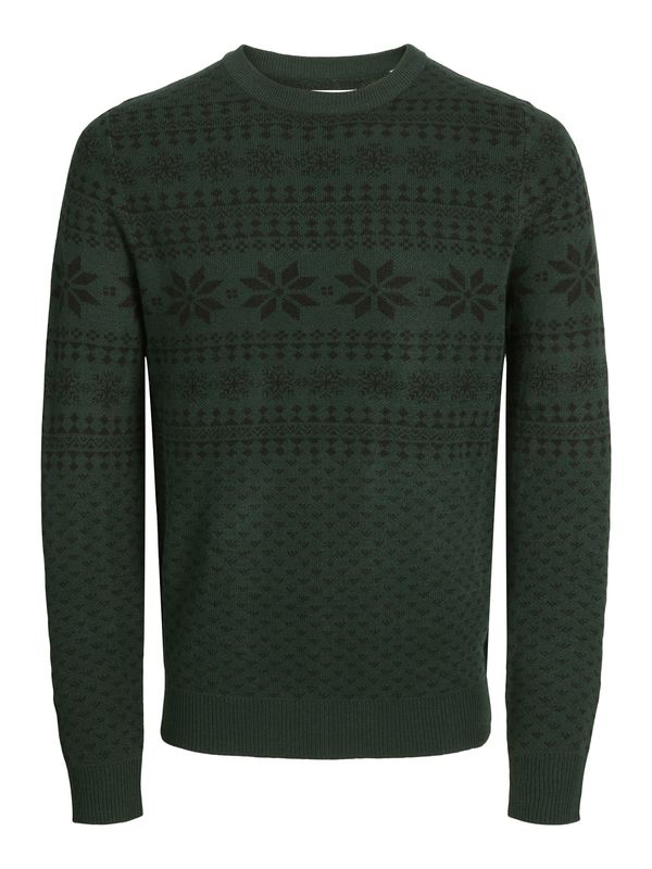 JACK & JONES JACK & JONES Pulover 'JJXmas Gabriel'  jelka / črna