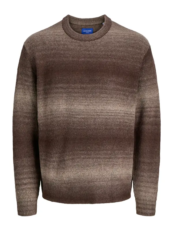 JACK & JONES JACK & JONES Pulover 'JORMEADOWS'  svetlo siva / temno rdeča