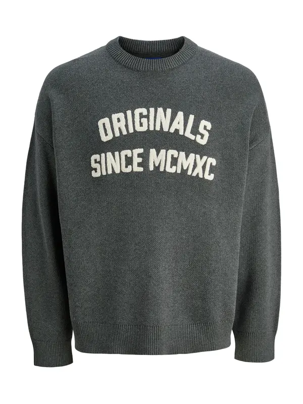 JACK & JONES JACK & JONES Pulover 'JORMEADOWS'  temno siva / bela