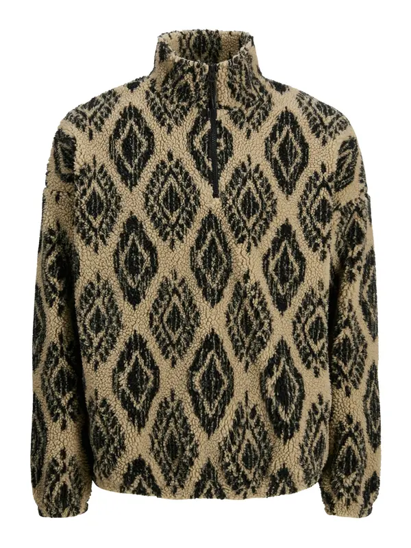JACK & JONES JACK & JONES Pulover 'JORPADDY'  kapučino / črna