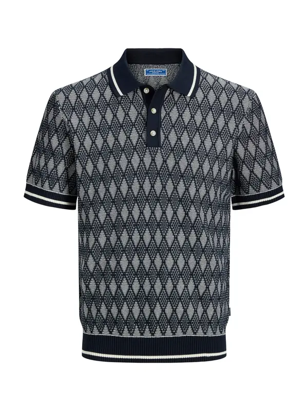 JACK & JONES JACK & JONES Pulover 'JPRBLUZack'  nočno modra / bela