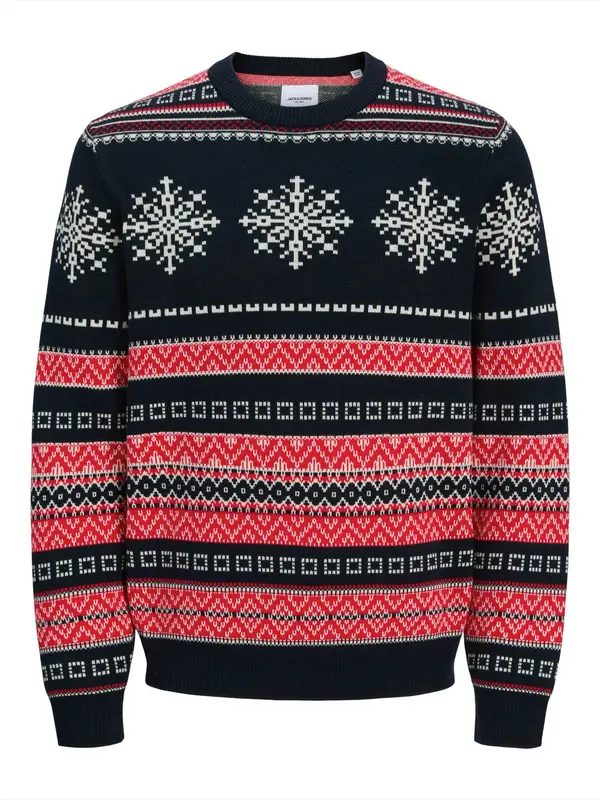 JACK & JONES JACK & JONES Pulover 'MAS NOEL'  nočno modra / mešane barve