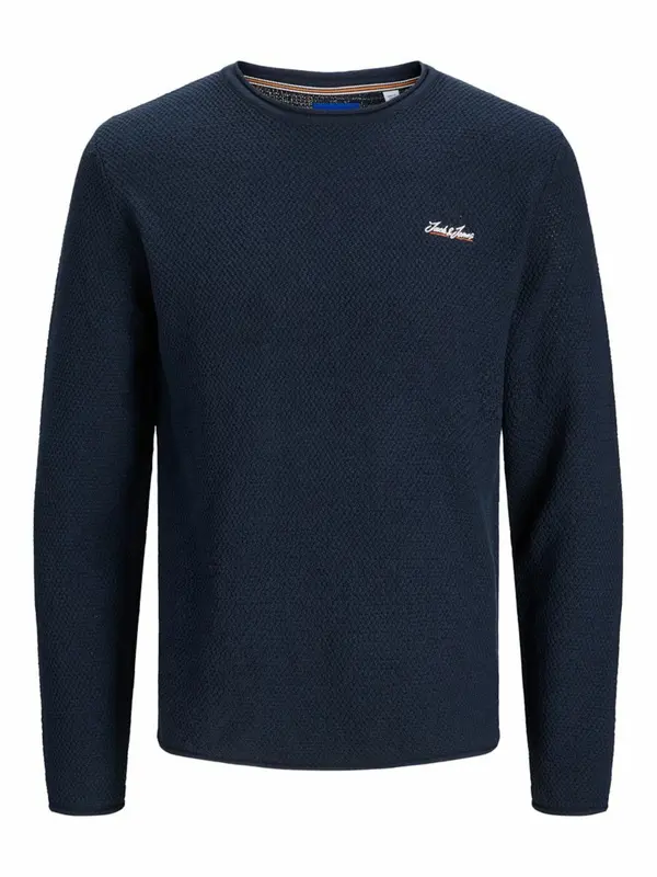 JACK & JONES JACK & JONES Pulover 'Paul Tons'  nočno modra / oranžna / bela