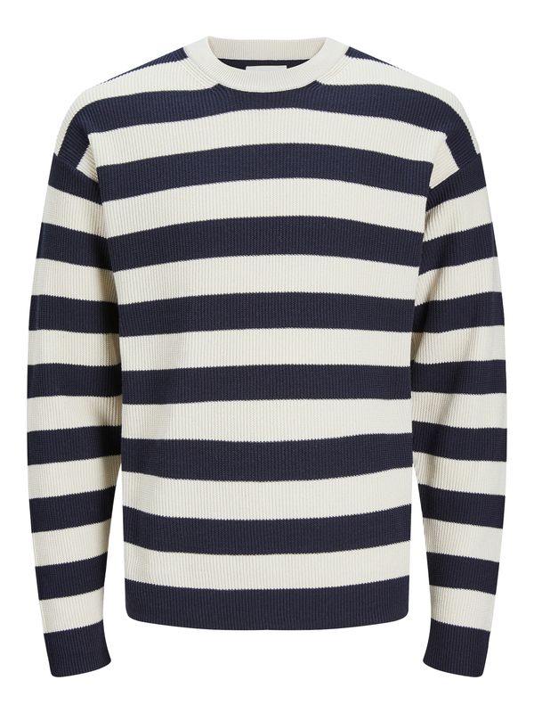 JACK & JONES JACK & JONES Pulover 'SPRING'  nočno modra / bela