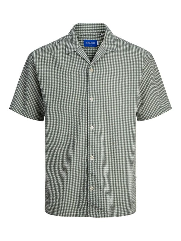 JACK & JONES JACK & JONES Srajca 'Easter Palma'  kremna / temno zelena