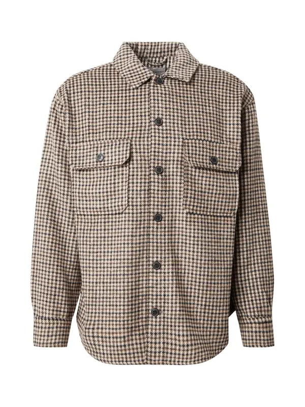 JACK & JONES JACK & JONES Srajca 'JJEBRADLEY OLLIE'  kapučino / temno rjava / bela