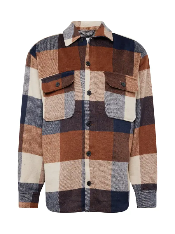 JACK & JONES JACK & JONES Srajca 'JJEBradley Ollie'  mornarska / konjak / naravno bela