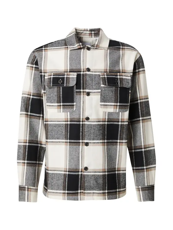 JACK & JONES JACK & JONES Srajca 'JJECharge'  bež / kremna / pegasto siva / črna