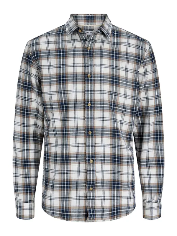 JACK & JONES JACK & JONES Srajca 'JJEDOVER'  svetlo modra / temno modra / rjava / bela