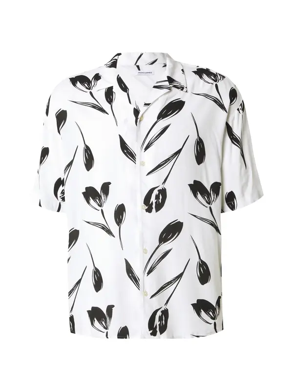 JACK & JONES JACK & JONES Srajca 'JJEJeff Charge'  črna / bela