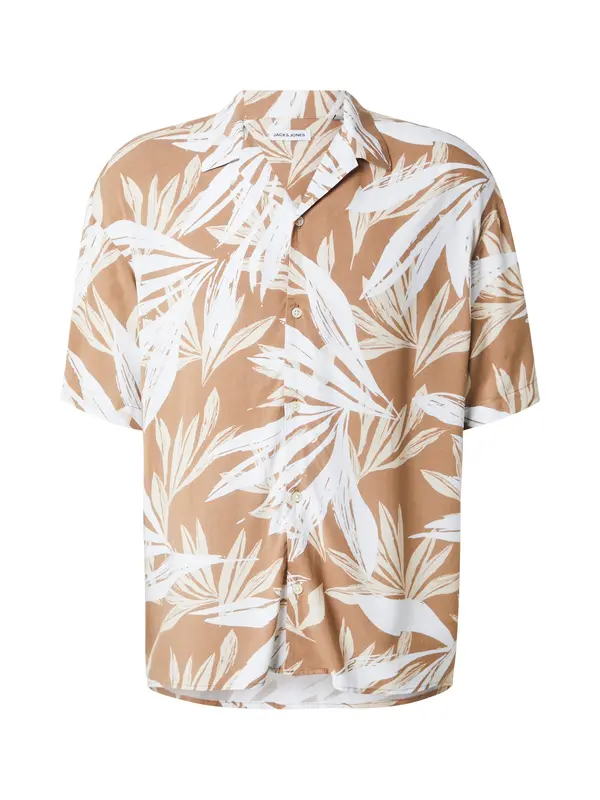 JACK & JONES JACK & JONES Srajca 'JJEJeff Tropical'  kaki / bela