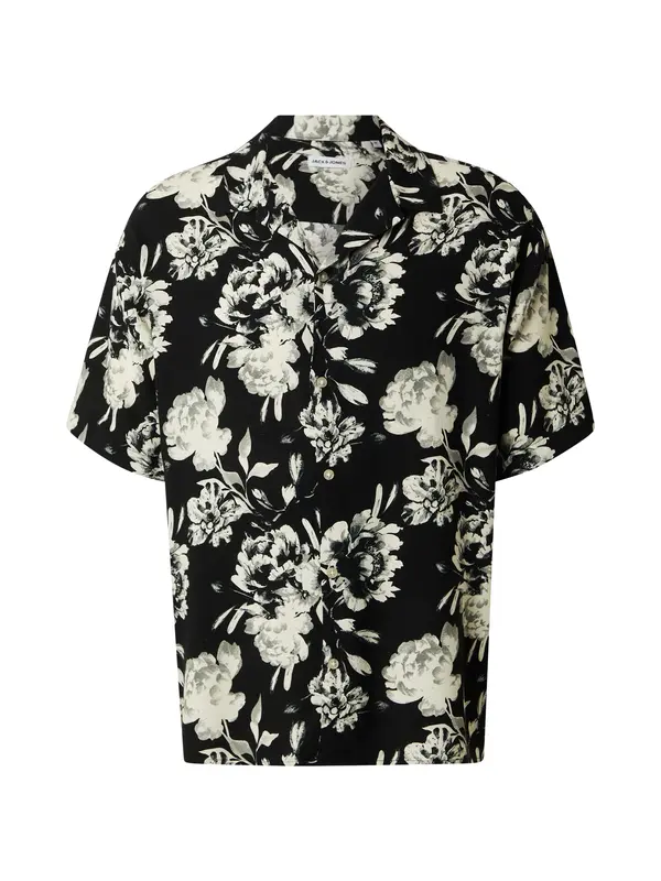 JACK & JONES JACK & JONES Srajca 'JJJEFF'  ecru / svetlo siva / črna