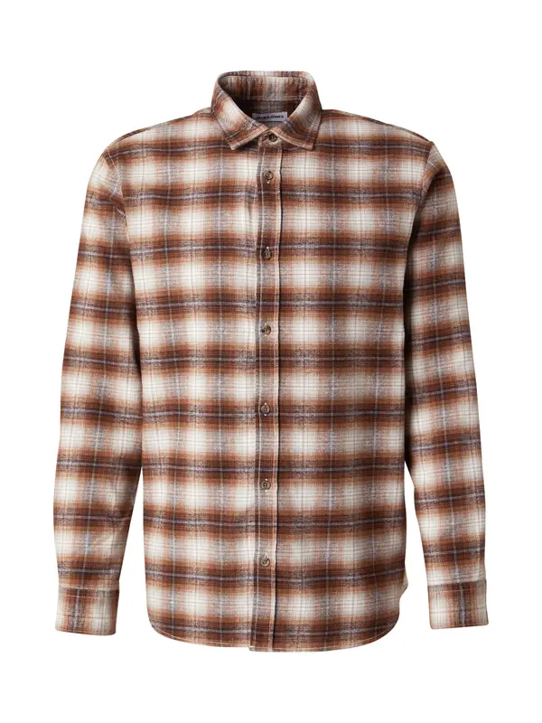 JACK & JONES JACK & JONES Srajca 'JJJOSHUA'  kremna / rjasto rjava / temno rjava