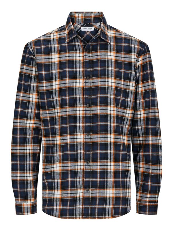 JACK & JONES JACK & JONES Srajca 'JJJoshua'  temno modra / oranžna / črna / off-bela