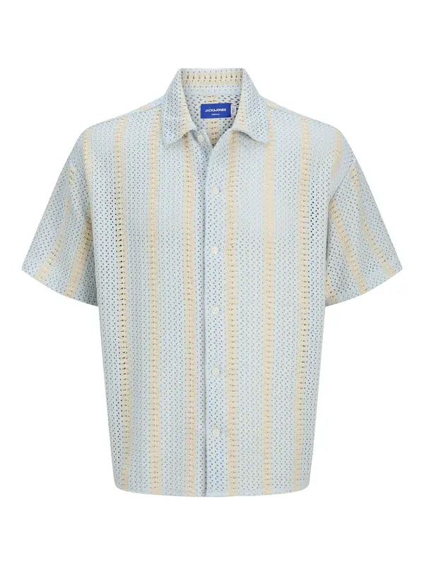 JACK & JONES JACK & JONES Srajca 'JORBellagio'  bež / svetlo modra