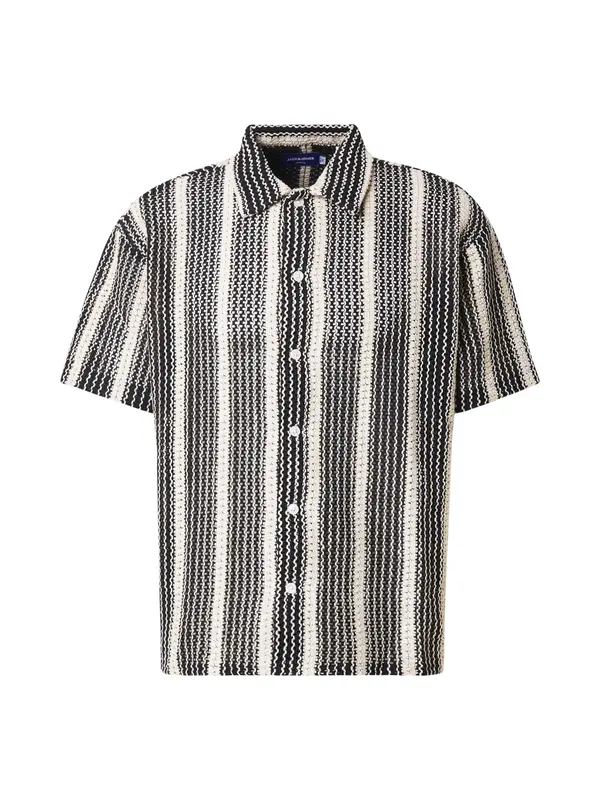 JACK & JONES JACK & JONES Srajca 'JORBellagio'  ecru / črna