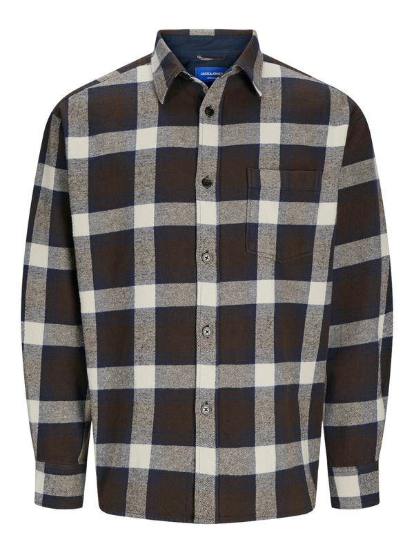 JACK & JONES JACK & JONES Srajca 'JORFREDERIKSBERG'  mornarska / bordo / naravno bela