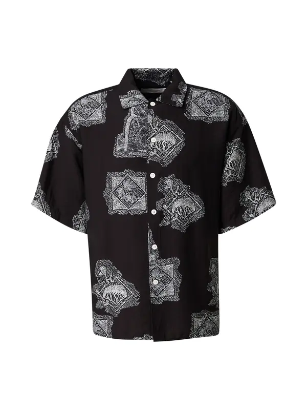JACK & JONES JACK & JONES Srajca 'JORGRAMERCY'  črna / bela